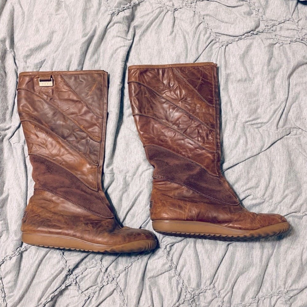 Brown Leather Suede Sorel Boots